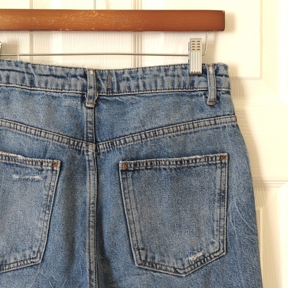 We The Free Dakota Distressed Medium Wash High Waisted Straight Leg Jeans 27 - Picture 13 of 15